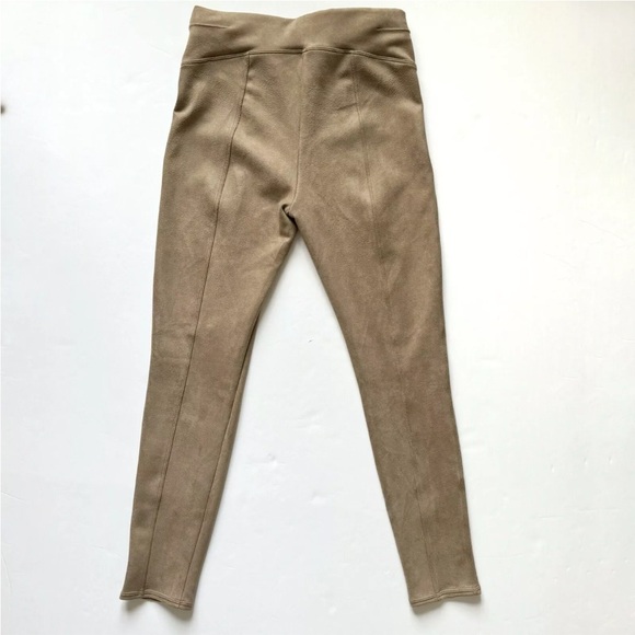 SPANX Medium Faux Suede Leather Rich Caramel Leggings - Picture 7 of 10